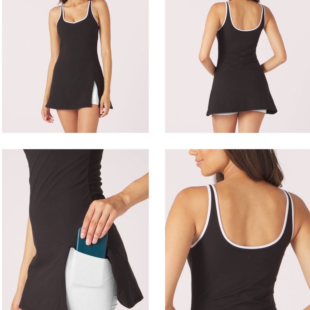 NWT Black Activewear Dress with built-in spandex shorts Size L